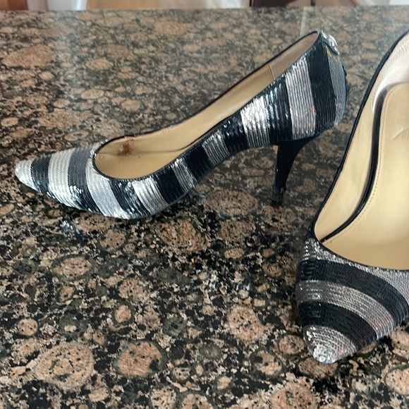 Michael Kors black and silver sparkle heels - Picture 2 of 3